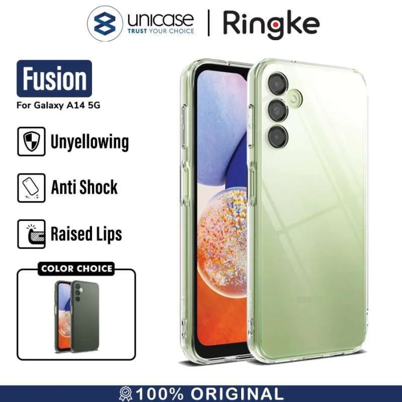 Case Samsung Galaxy A14 Ringke Fusion Hybrid Slim Clear Cover Casing