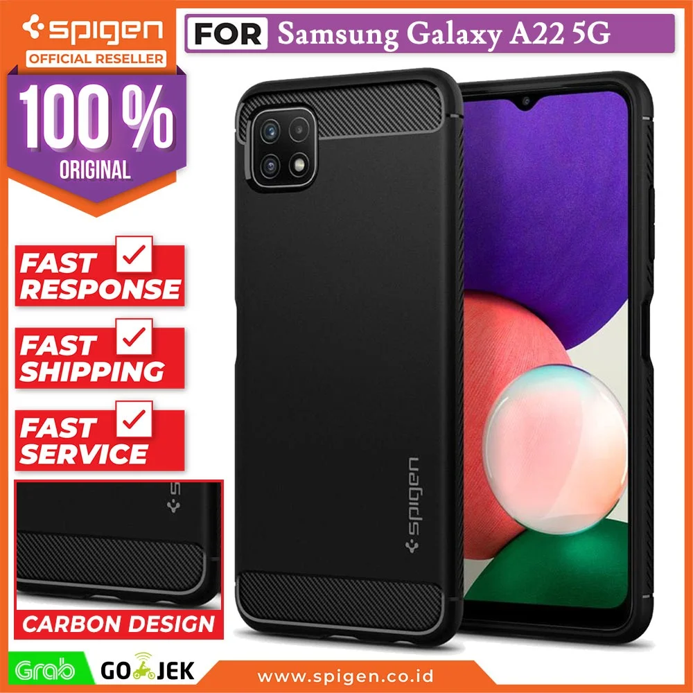 Case Samsung Galaxy A22 4G / 5G Spigen Rugged Armor TPU Carbon Casing