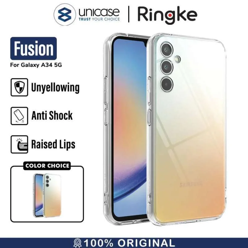 Case Samsung Galaxy A34 Ringke Fusion Anti Crack Clear Cover Casing
