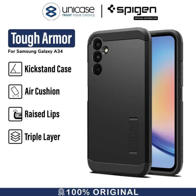 Case Samsung Galaxy A34 Spigen Tough Armor Anti Shock Stand Casing