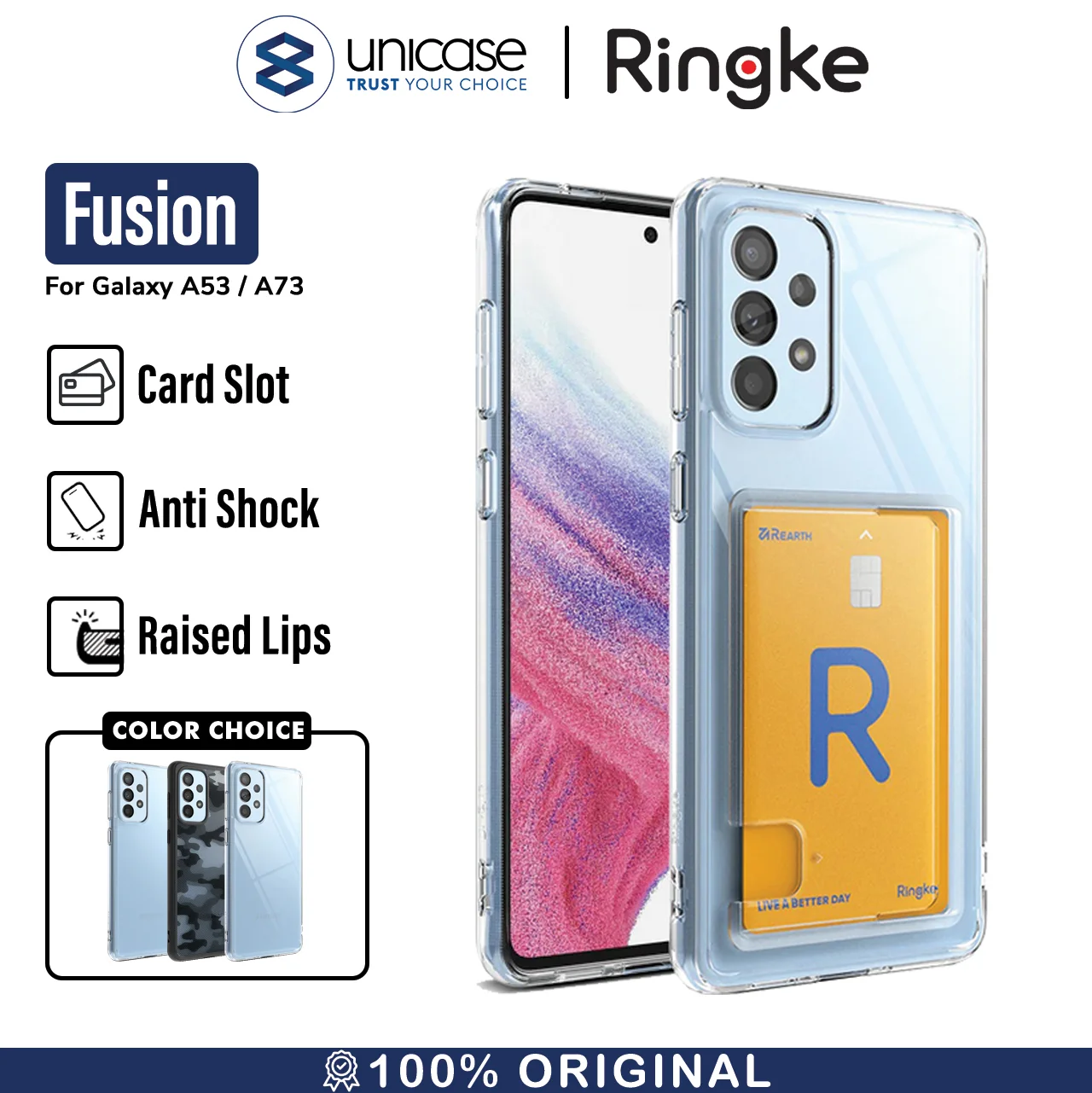 Case Samsung Galaxy A53 / A73 Ringke Fusion Anti Crack Clear Casing
