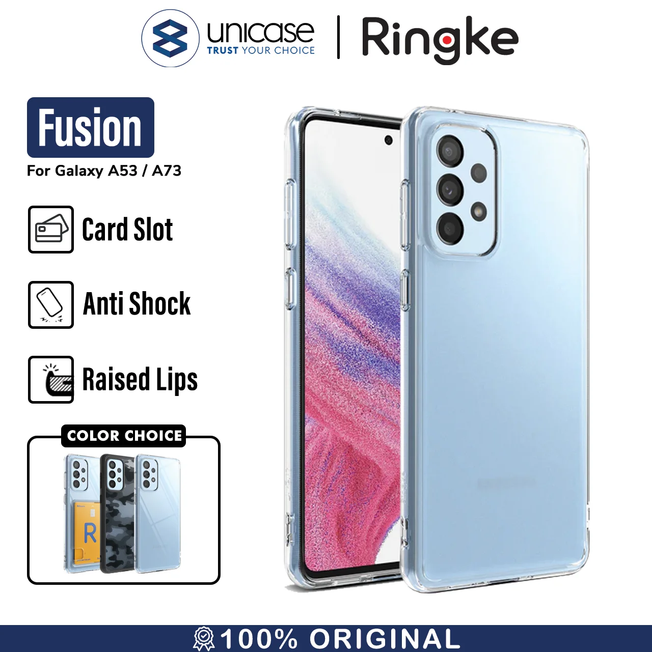 Case Samsung Galaxy A53 / A73 Ringke Fusion Anti Crack Clear Casing