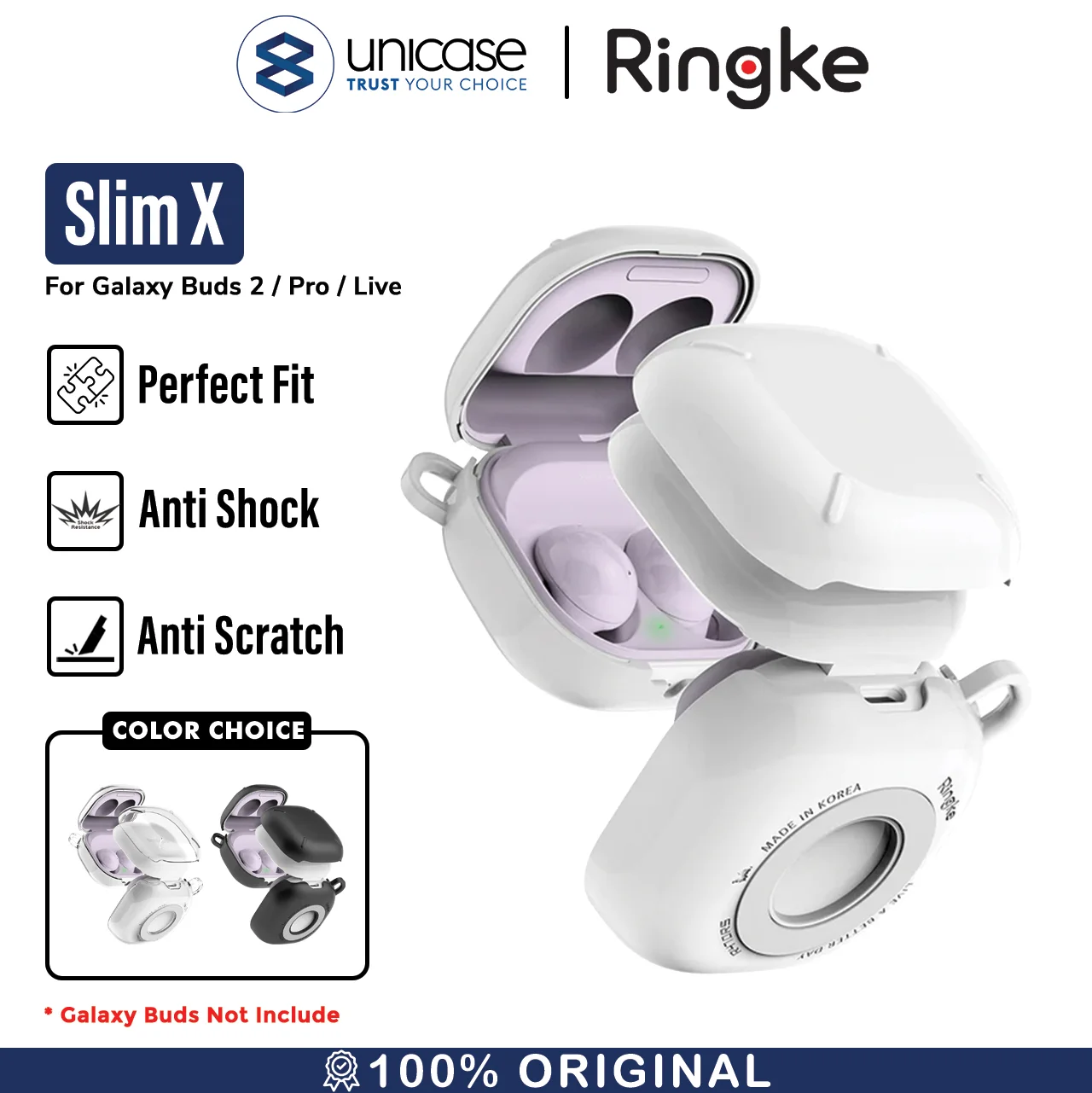 Case Samsung Galaxy Buds 2 /Pro /Live Ringke Slim X Hard Cover Casing