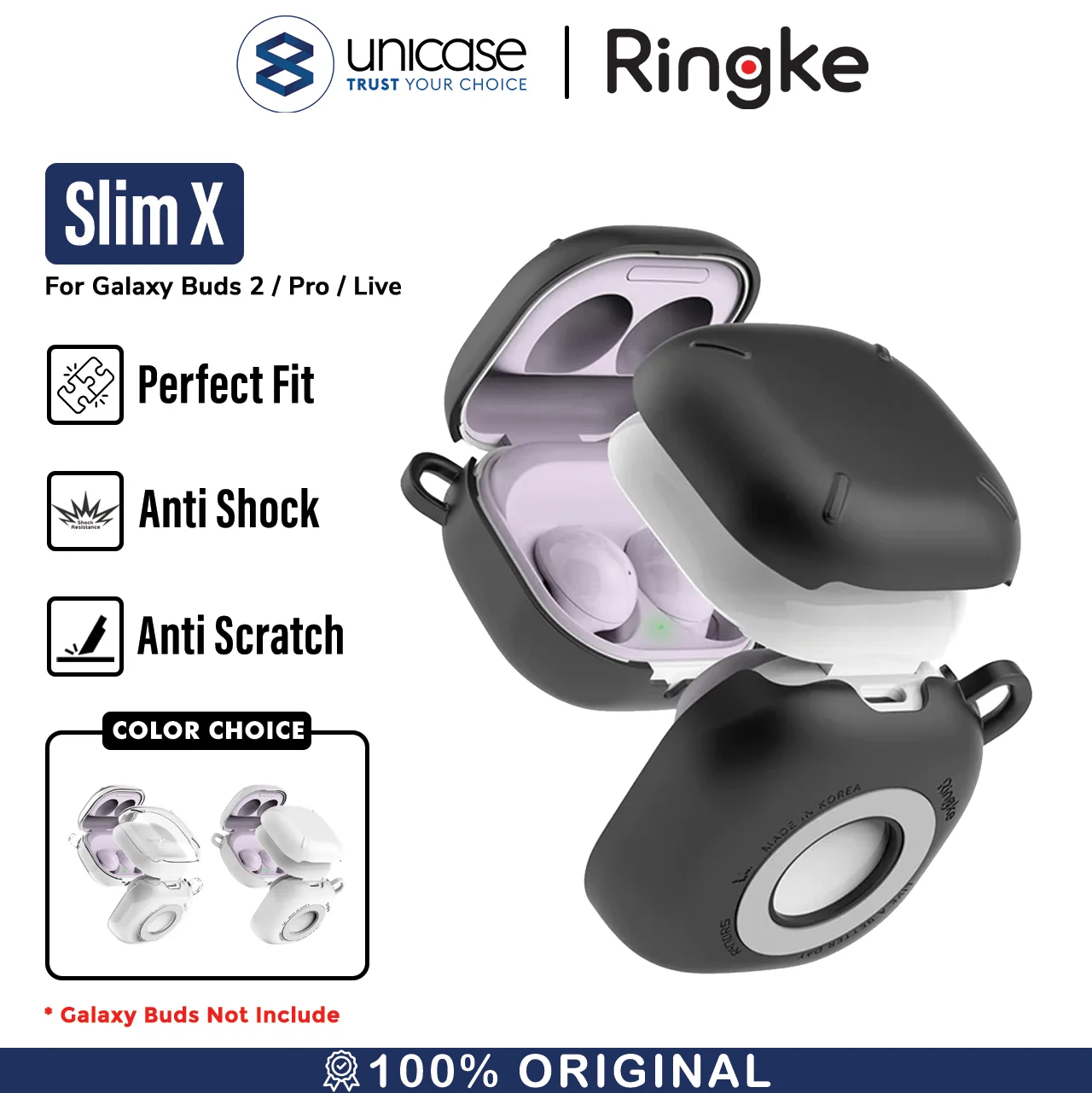 Case Samsung Galaxy Buds 2 /Pro /Live Ringke Slim X Hard Cover Casing