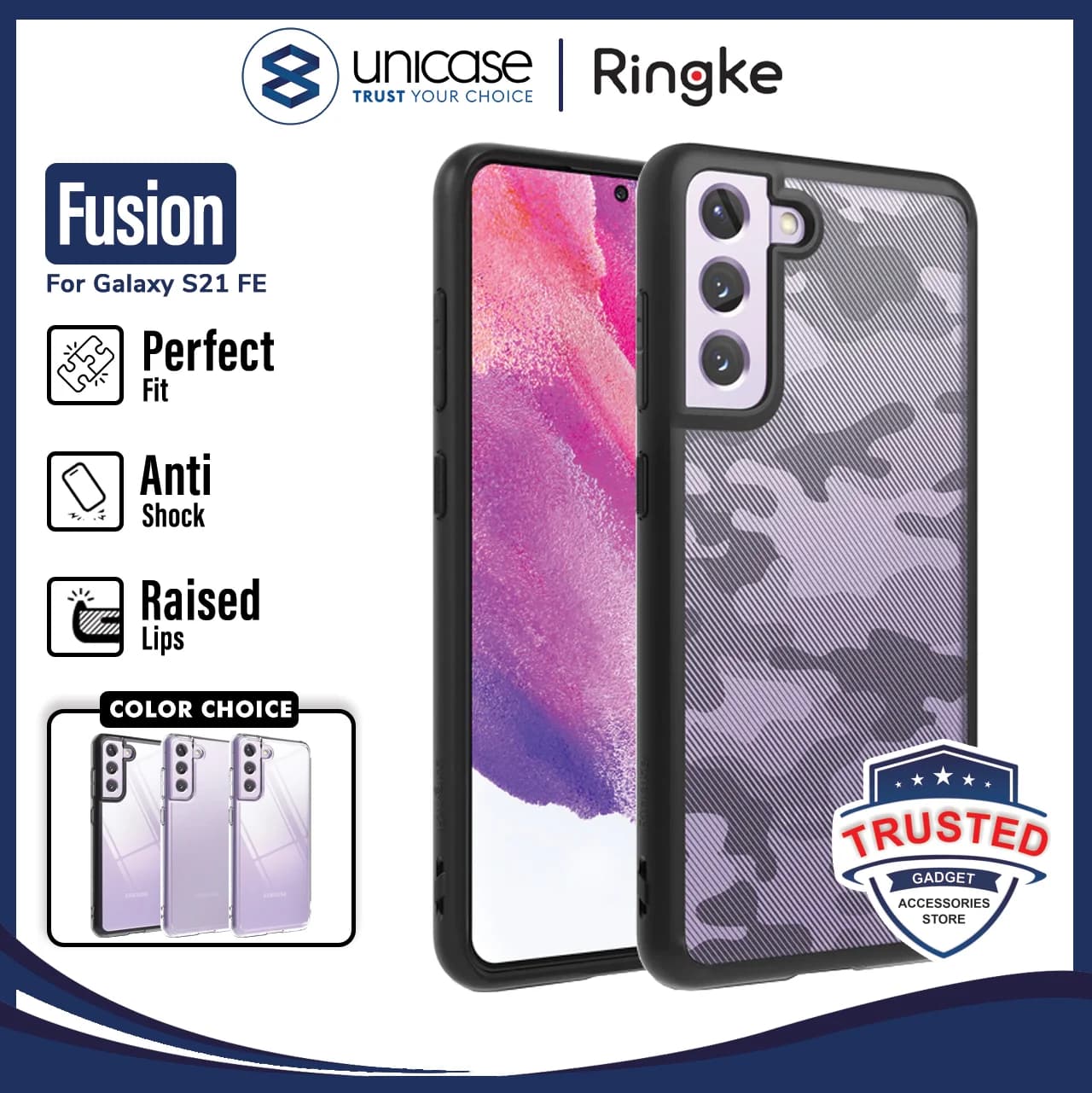 Case Samsung Galaxy S21 FE 5G Ringke FUSION Anti Crack Slim Casing
