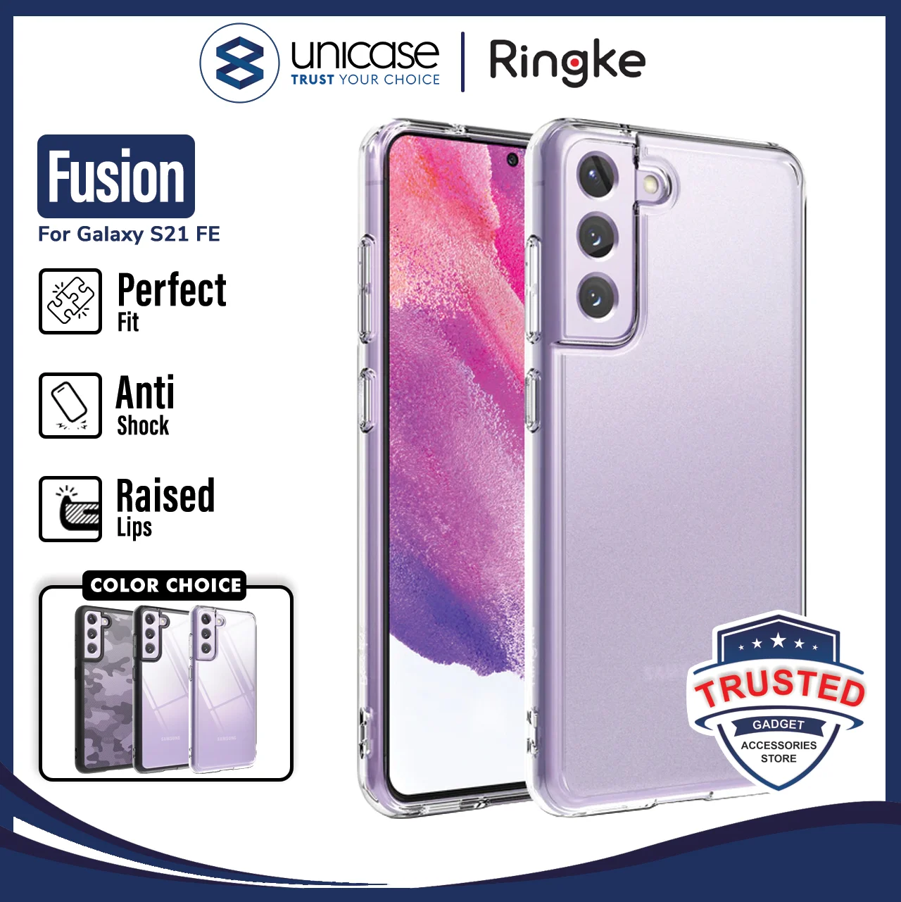 Case Samsung Galaxy S21 FE 5G Ringke FUSION Anti Crack Slim Casing
