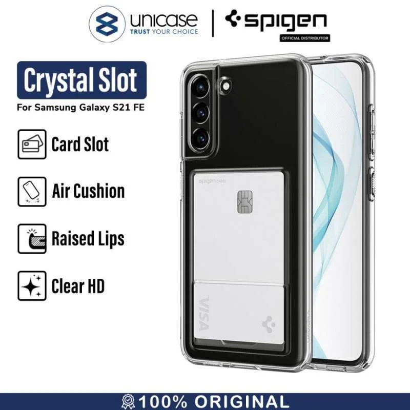 Case Samsung Galaxy S21 FE Spigen Crystal Card Slot Clear TPU Casing