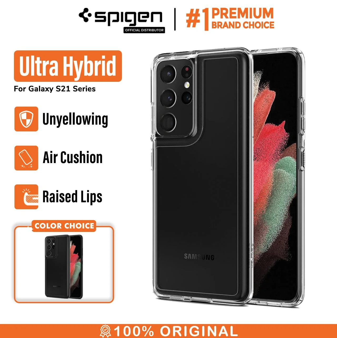 Case Samsung Galaxy S21 Ultra Plus Spigen Ultra Hybrid Clear Casing