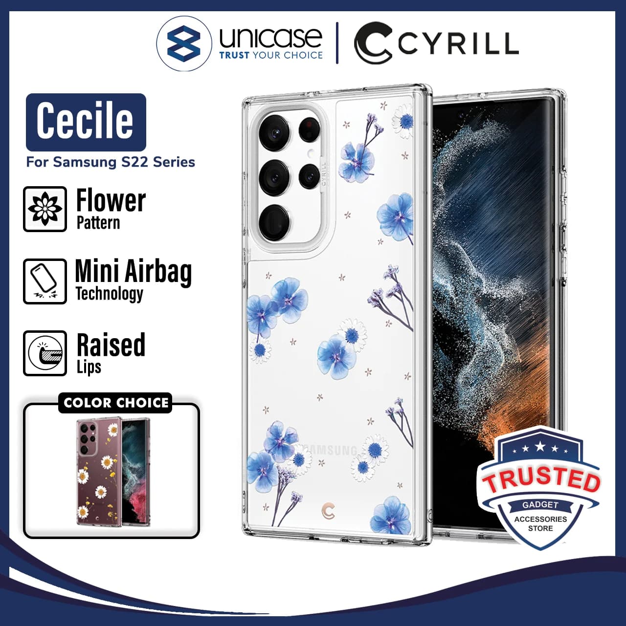 Case Samsung Galaxy S22 Ultra Plus 5G Cyrill Cecil Hybrid Motif Casing
