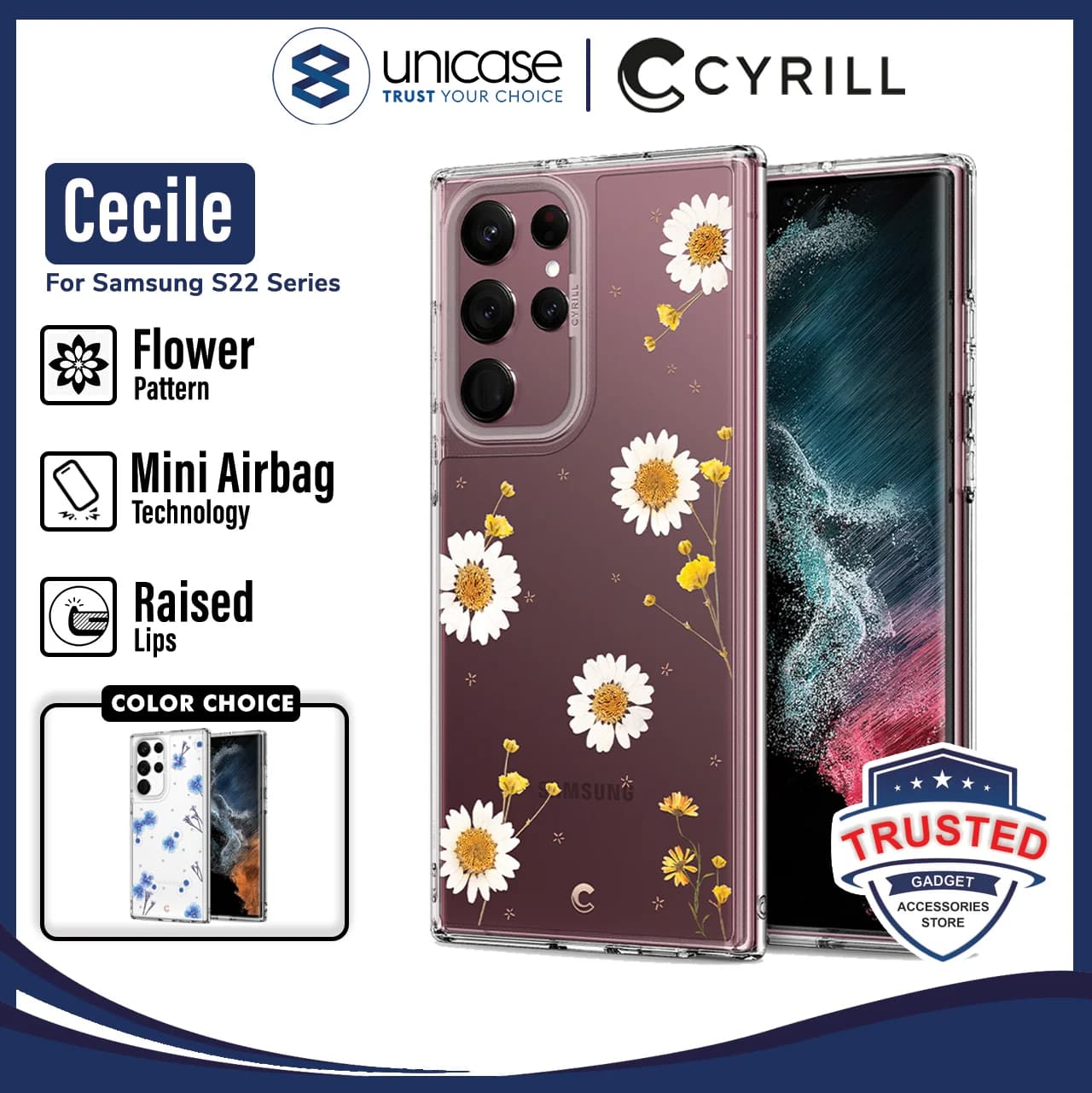 Case Samsung Galaxy S22 Ultra Plus 5G Cyrill Cecil Hybrid Motif Casing