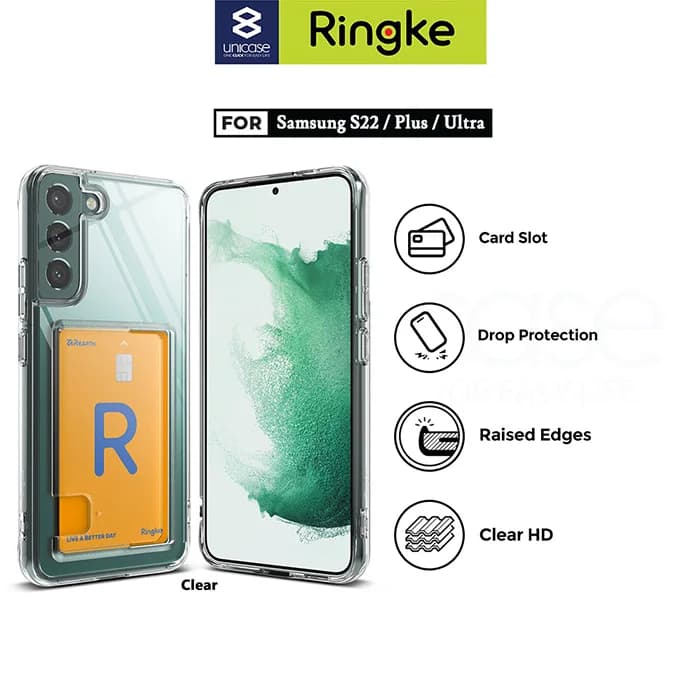 Case Samsung Galaxy S22 Ultra Plus 5G Ringke Fusion Card Clear Casing