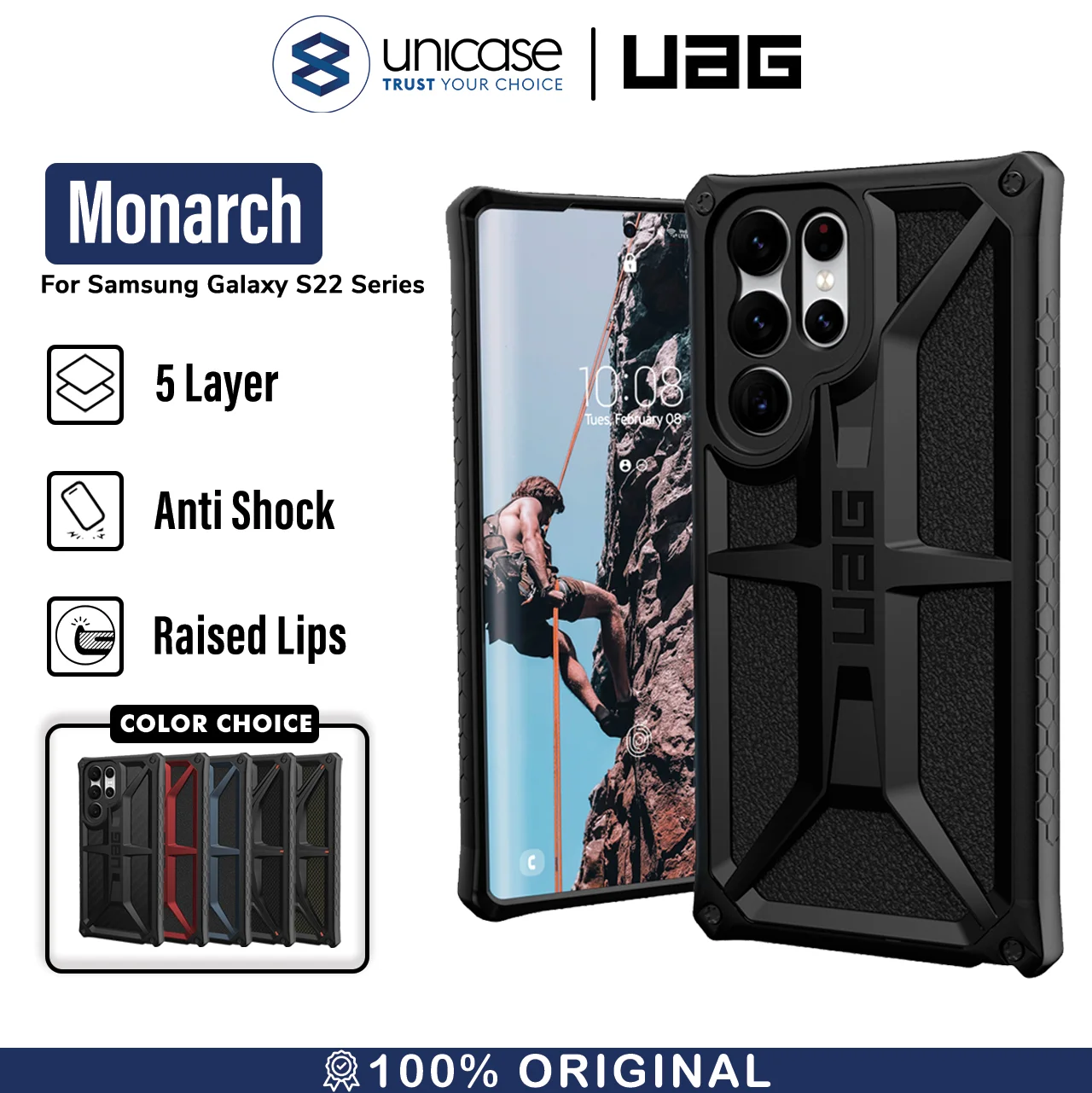 Case Samsung Galaxy S22 Ultra Plus 5G UAG Monarch Hybrid Armor Casing