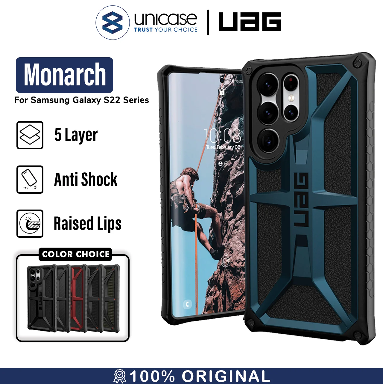 Case Samsung Galaxy S22 Ultra Plus 5G UAG Monarch Hybrid Armor Casing
