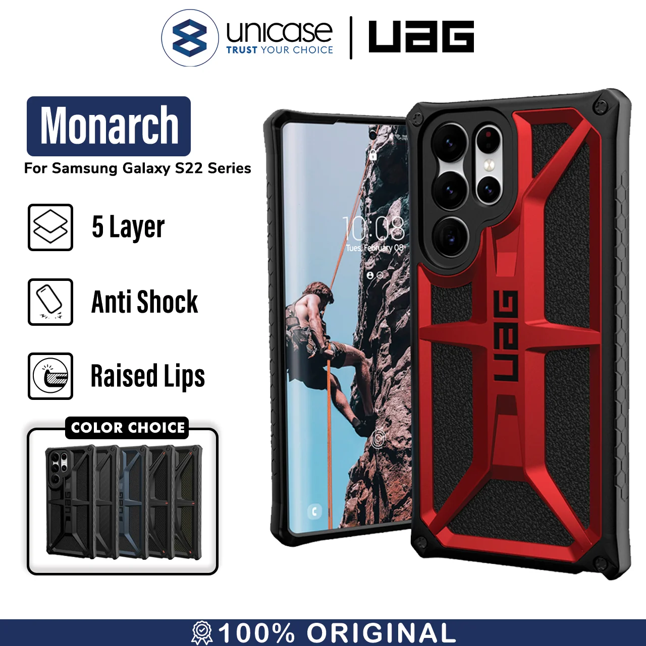 Case Samsung Galaxy S22 Ultra Plus 5G UAG Monarch Hybrid Armor Casing
