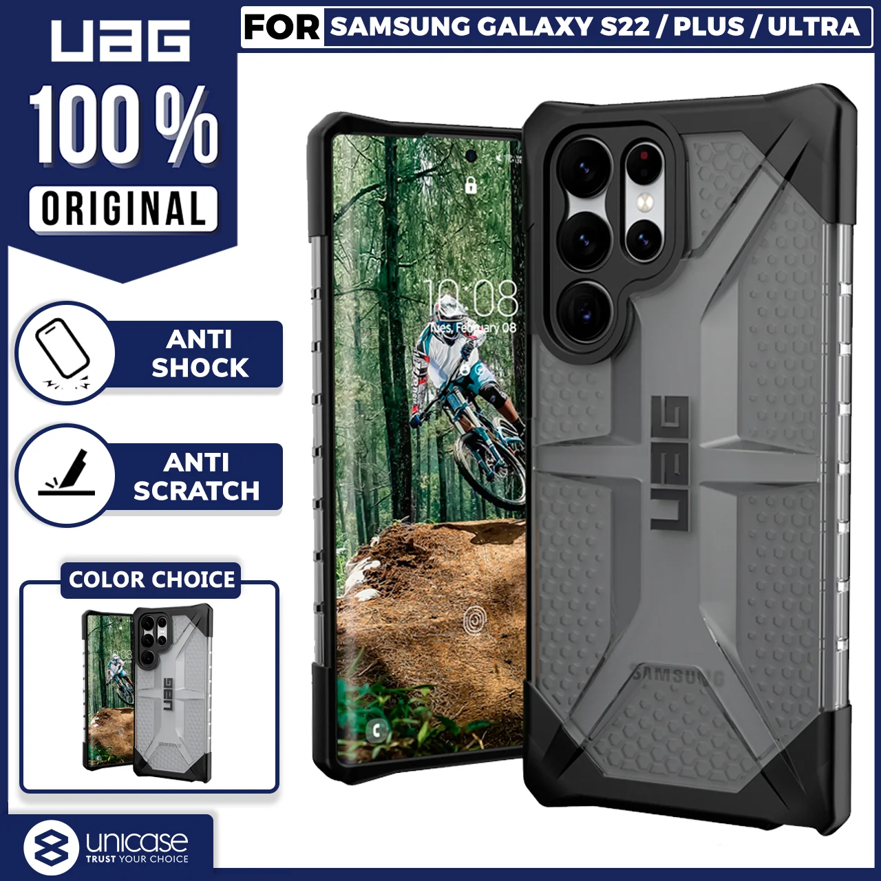 Case Samsung Galaxy S22 Ultra Plus 5G UAG Plasma Hybrid Armor Casing