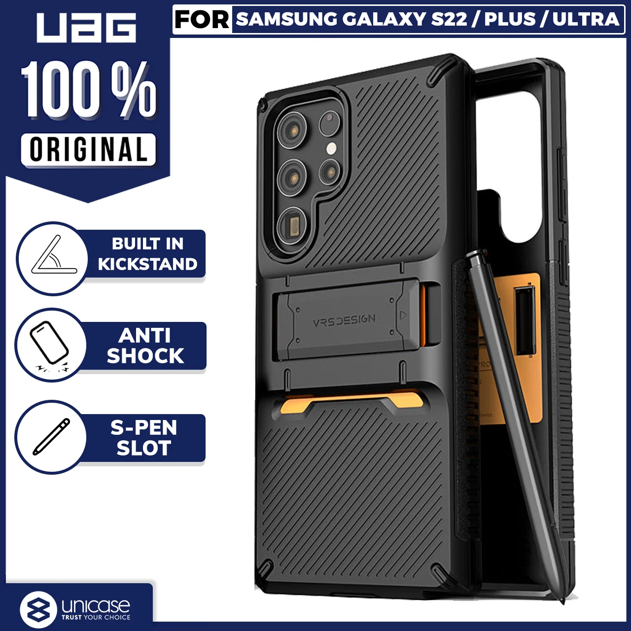 Case Samsung Galaxy S22 Ultra Plus 5G VRS Design Quick Stand Pro