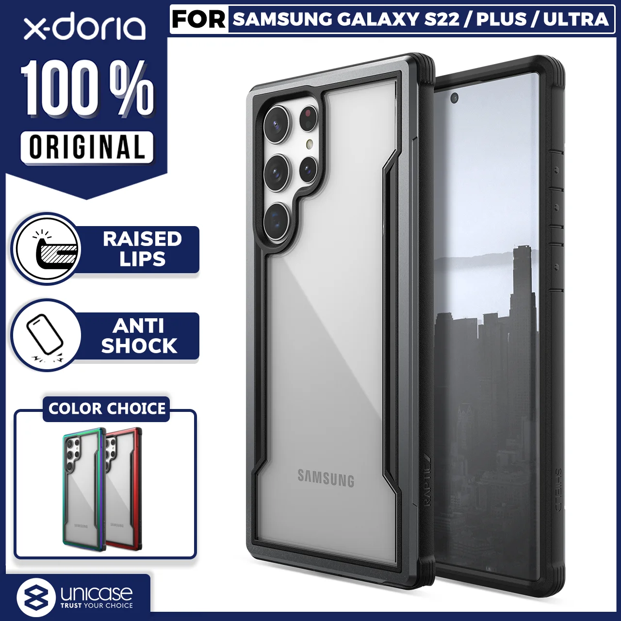 Case Samsung Galaxy S22 Ultra Plus 5G X-Doria Raptic Shield Hybrid