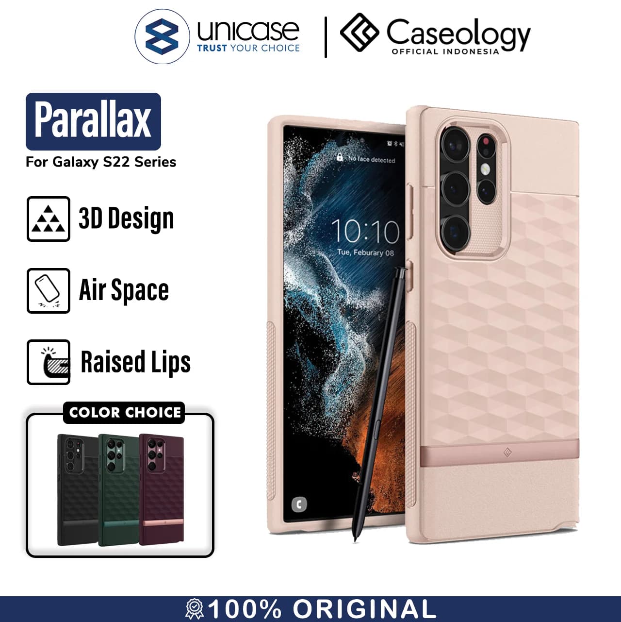 Case Samsung Galaxy S22 Ultra Plus Caseology Parallax 3D Hybrid Casing