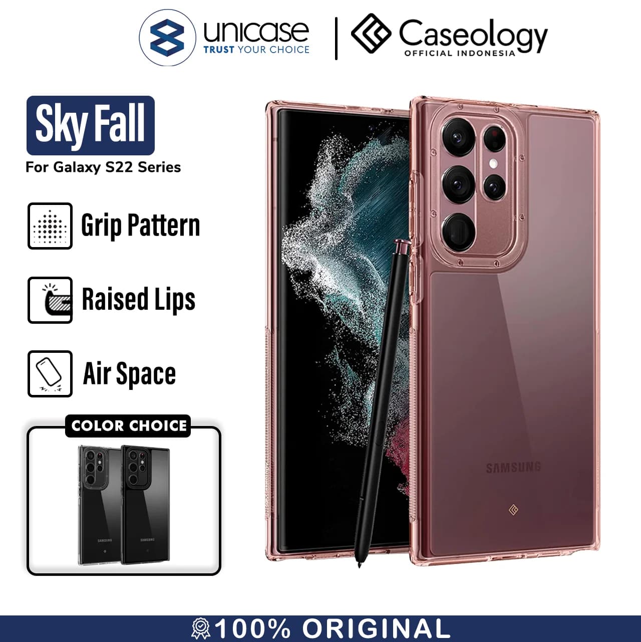 Case Samsung Galaxy S22 Ultra Plus Caseology Skyfall Hybrid Casing