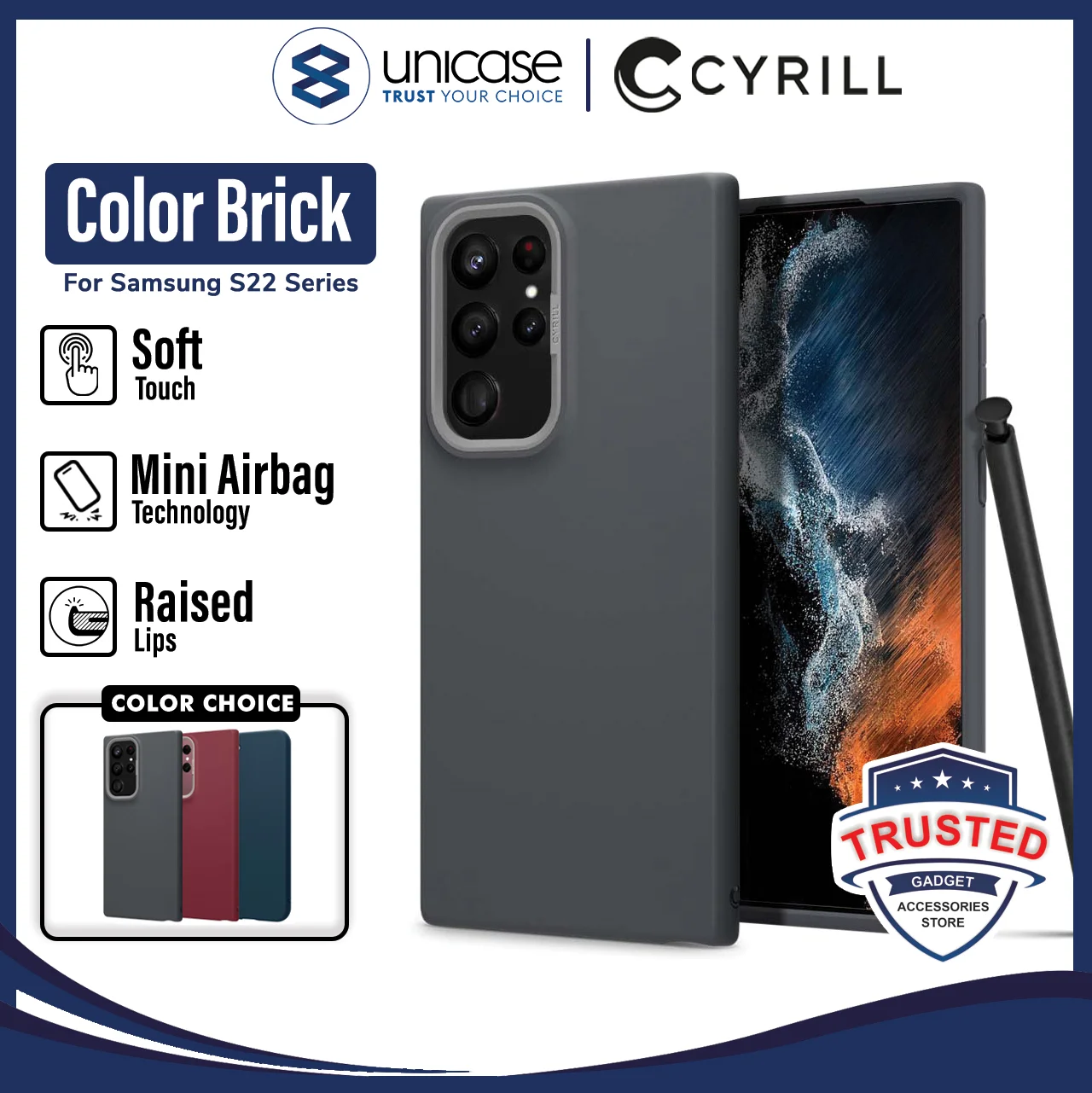 Case Samsung Galaxy S22 Ultra Plus Cyrill Color Brick Slim TPU Casing