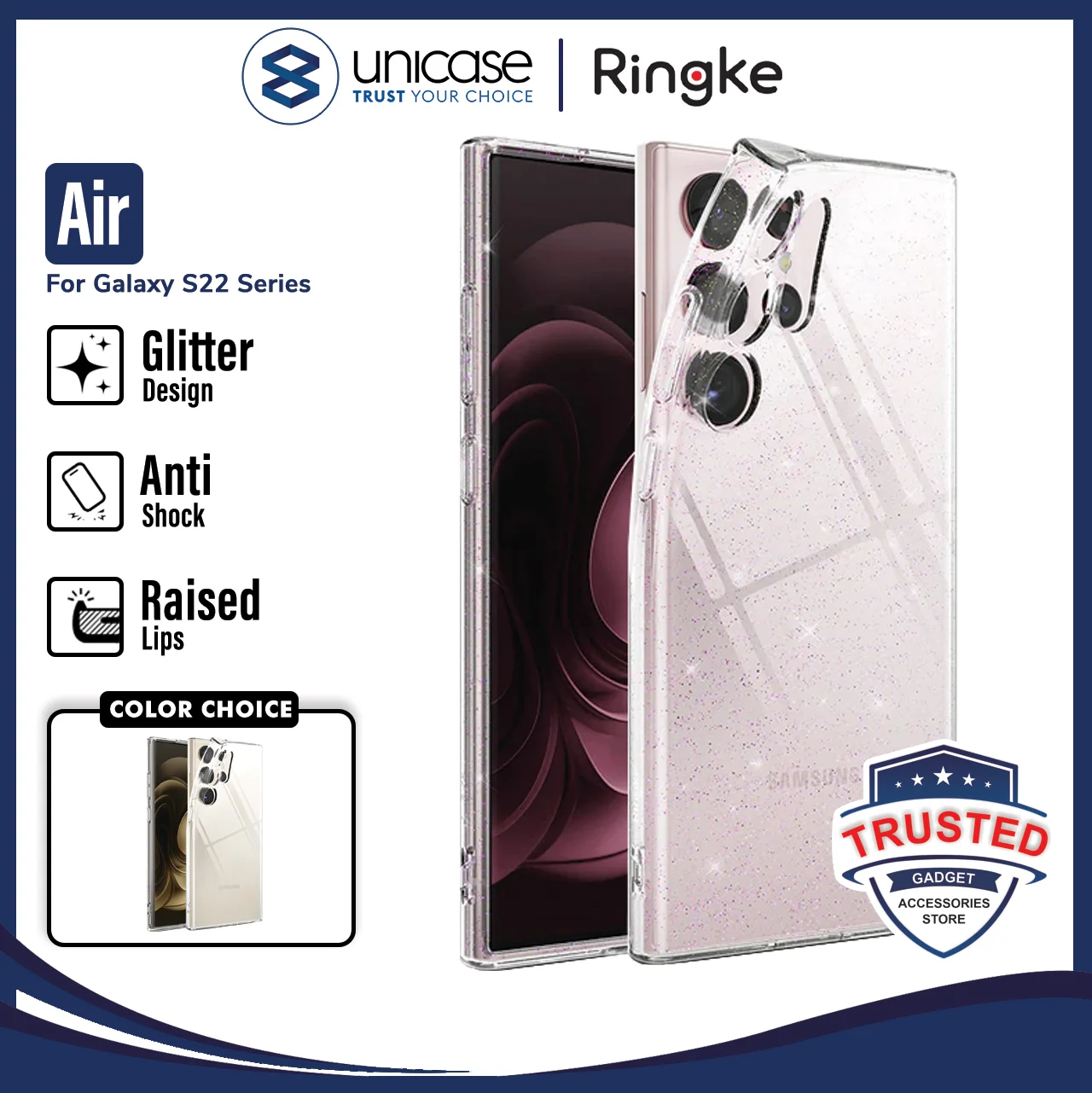 Case Samsung Galaxy S22 Ultra Plus Ringke Air Clear Softcase Casing