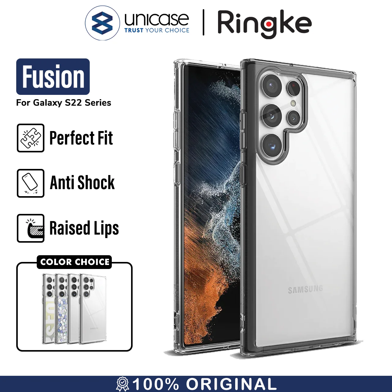 Case Samsung Galaxy S22 Ultra/ Plus Ringke Fusion Anti Crack Casing