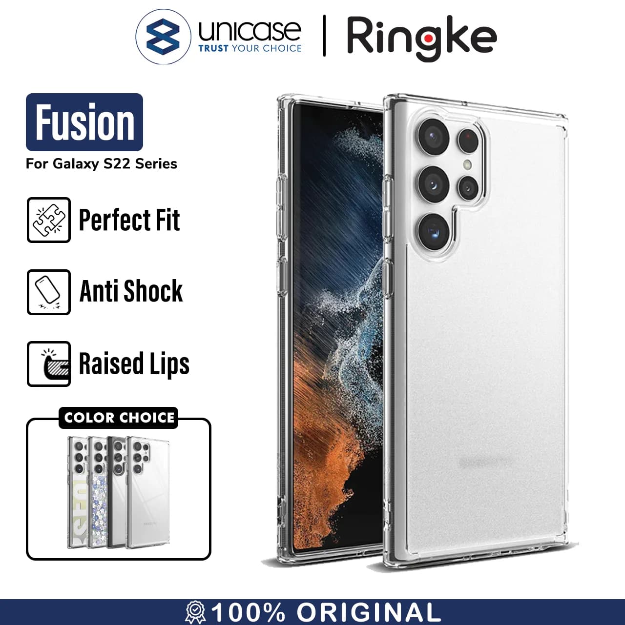 Case Samsung Galaxy S22 Ultra/ Plus Ringke Fusion Anti Crack Casing