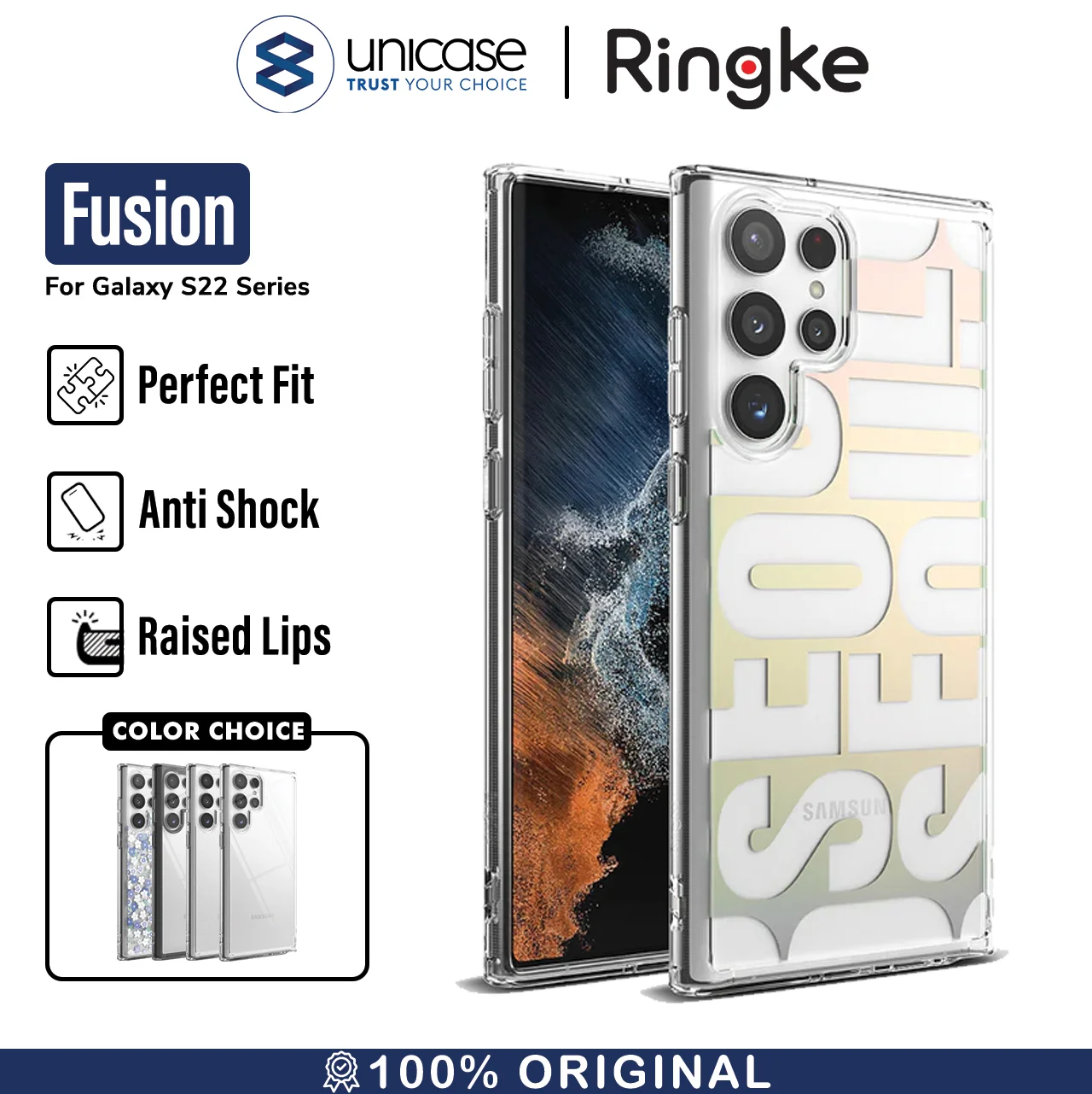 Case Samsung Galaxy S22 Ultra/ Plus Ringke Fusion Anti Crack Casing