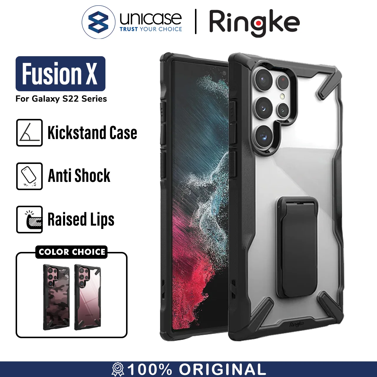 Case Samsung Galaxy S22 Ultra / Plus Ringke Fusion X Anti Crack Casing