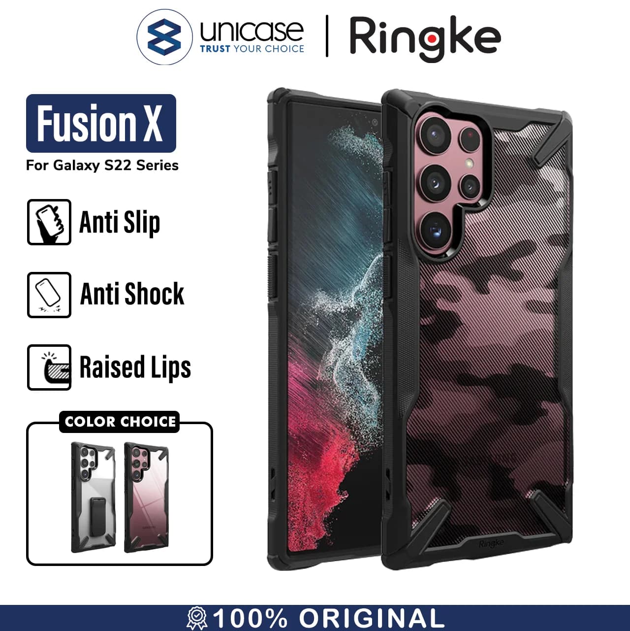 Case Samsung Galaxy S22 Ultra / Plus Ringke Fusion X Anti Crack Casing