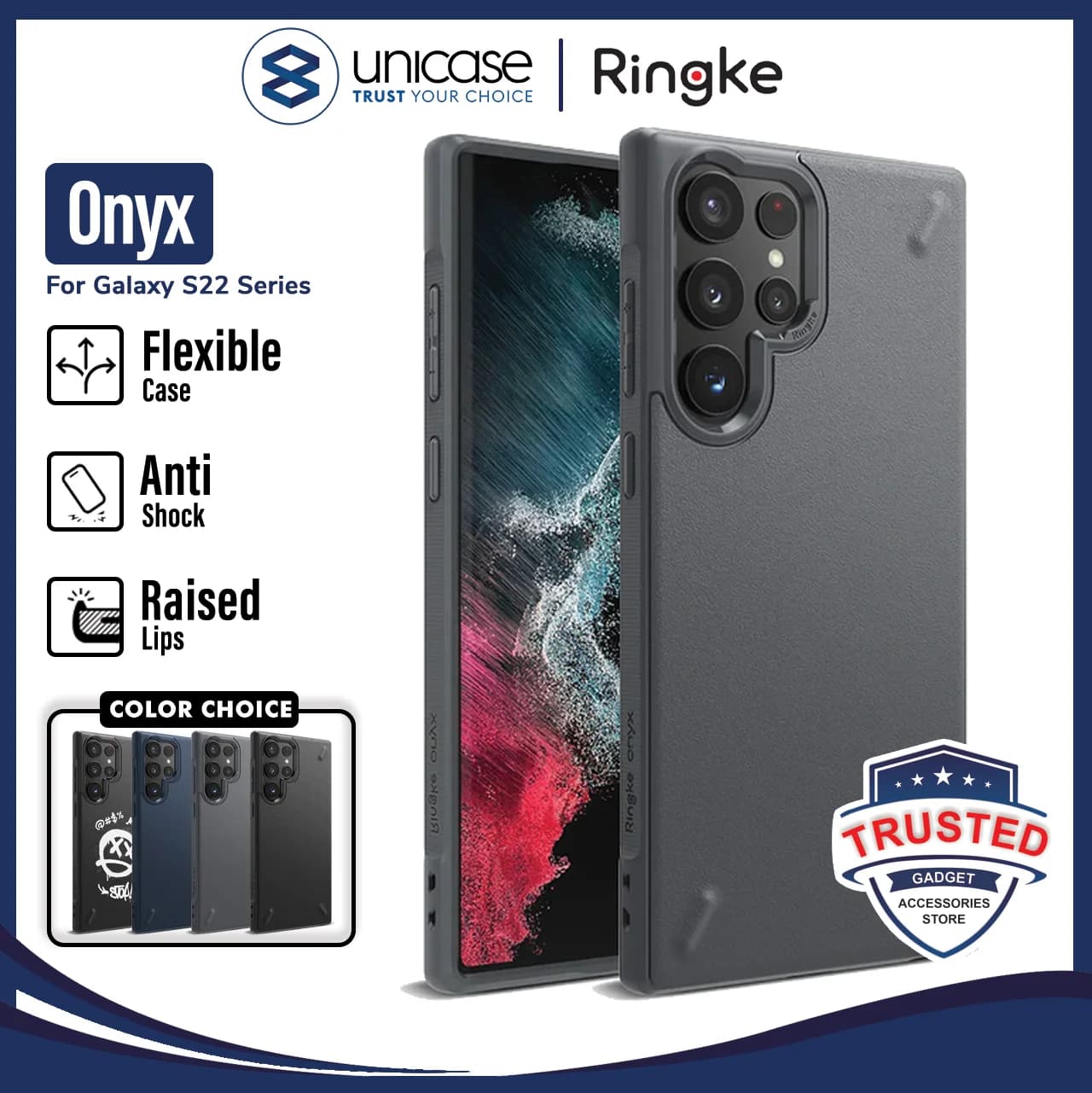 Case Samsung Galaxy S22 Ultra / Plus Ringke Onyx TPU Softcase Casing