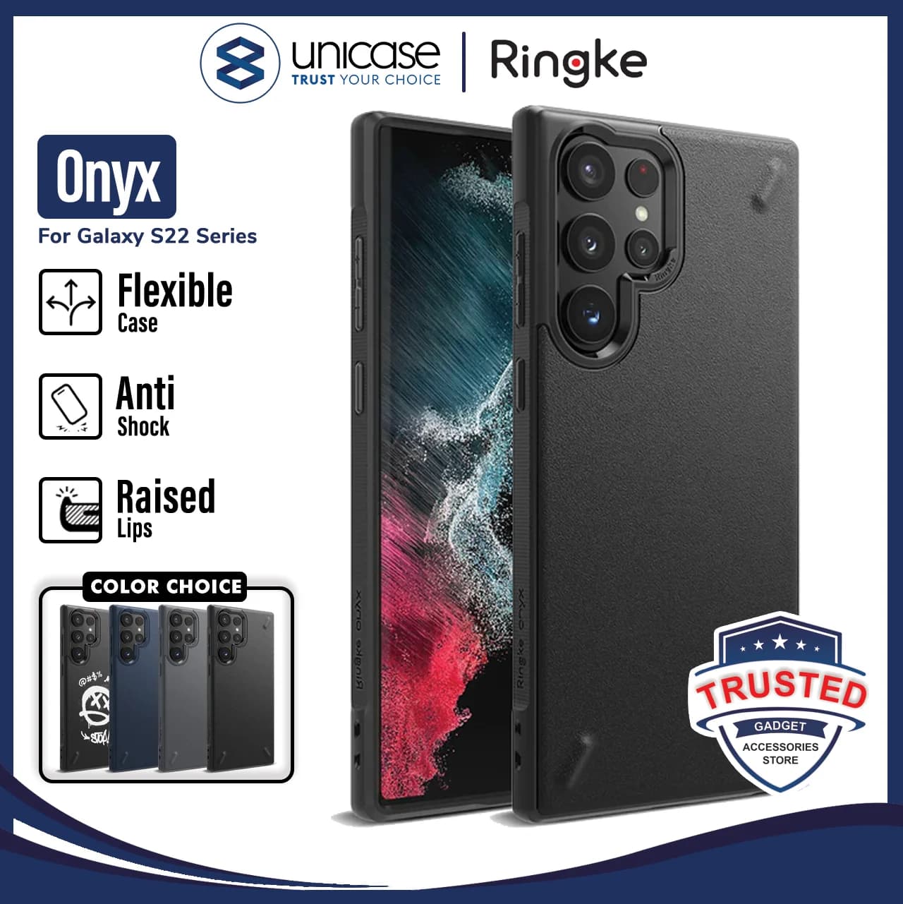 Case Samsung Galaxy S22 Ultra / Plus Ringke Onyx TPU Softcase Casing