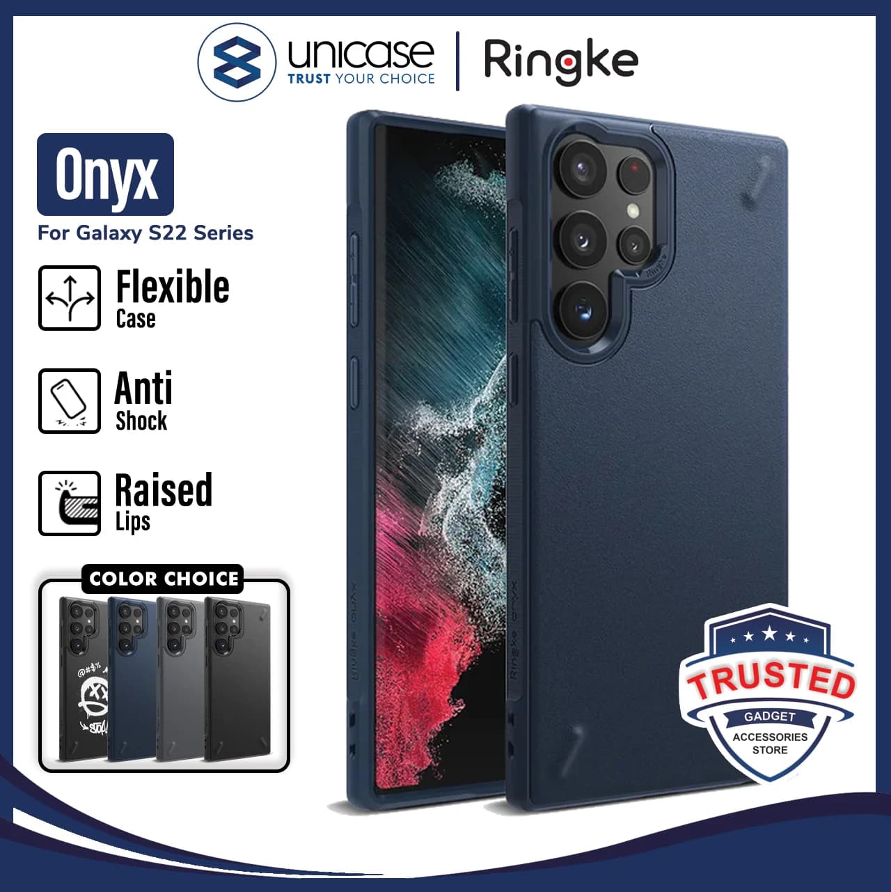 Case Samsung Galaxy S22 Ultra / Plus Ringke Onyx TPU Softcase Casing