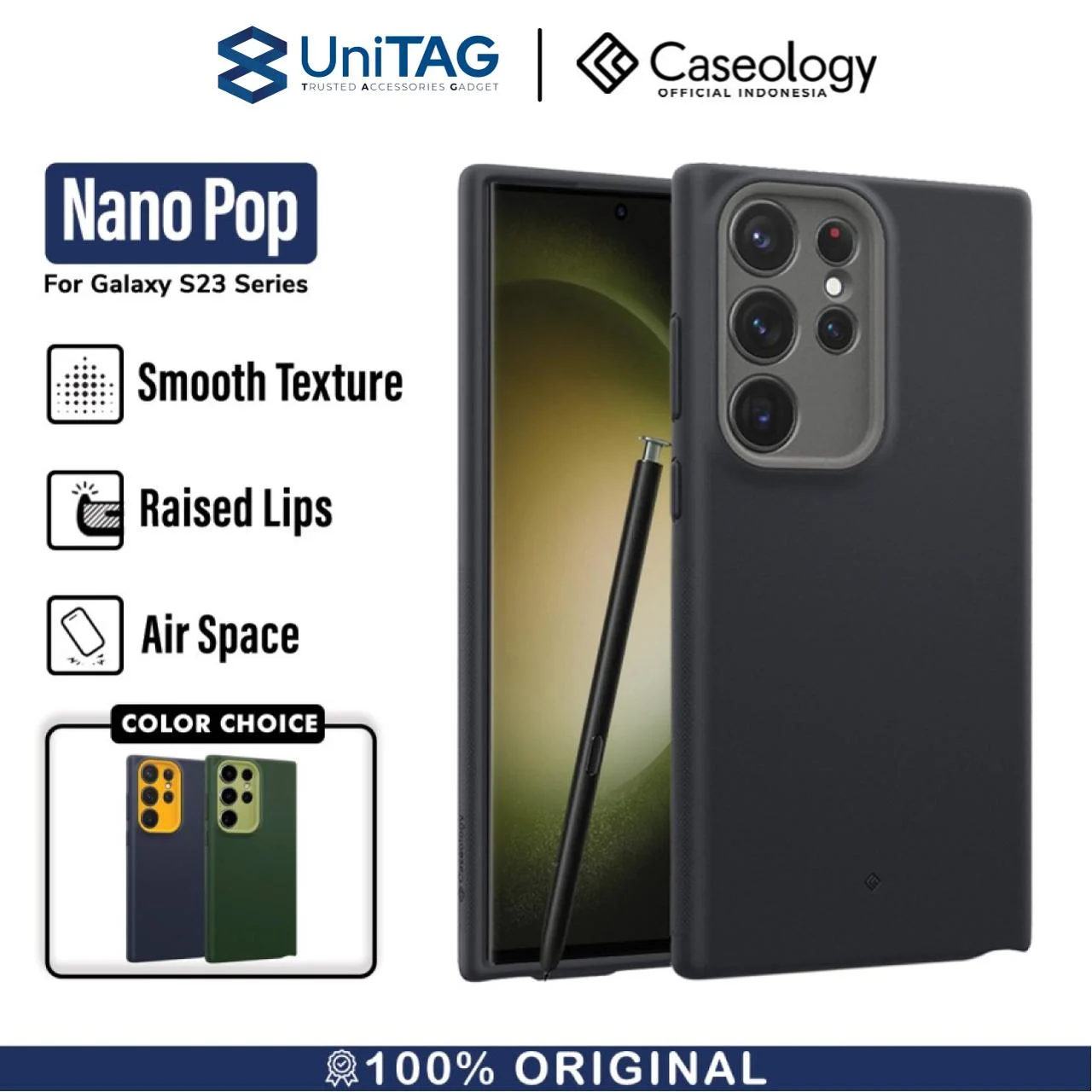Case Samsung Galaxy S23 Ultra Plus Caseology Nano Pop Softcase Casing