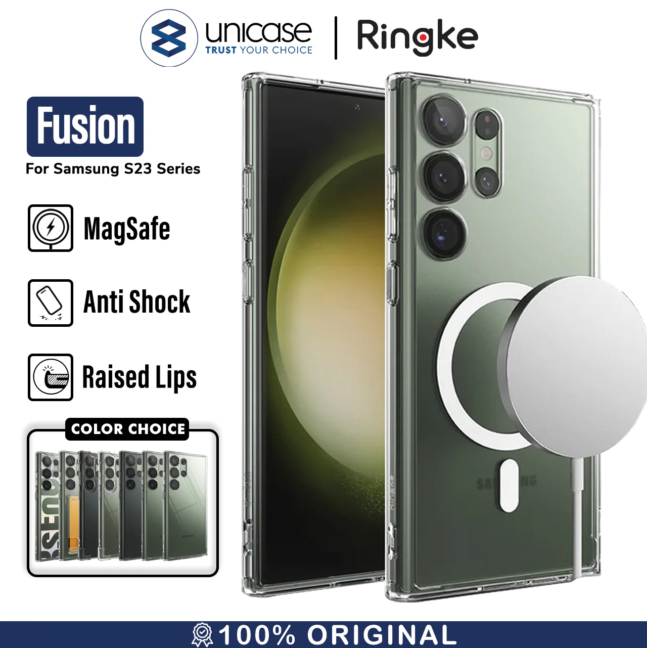 Case Samsung Galaxy S23 Ultra Plus Ringke Fusion Clear Cover Casing