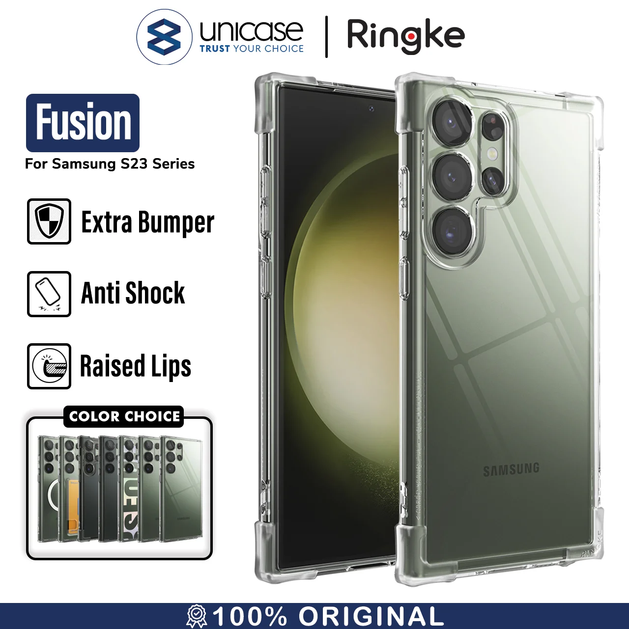 Case Samsung Galaxy S23 Ultra Plus Ringke Fusion Clear Cover Casing