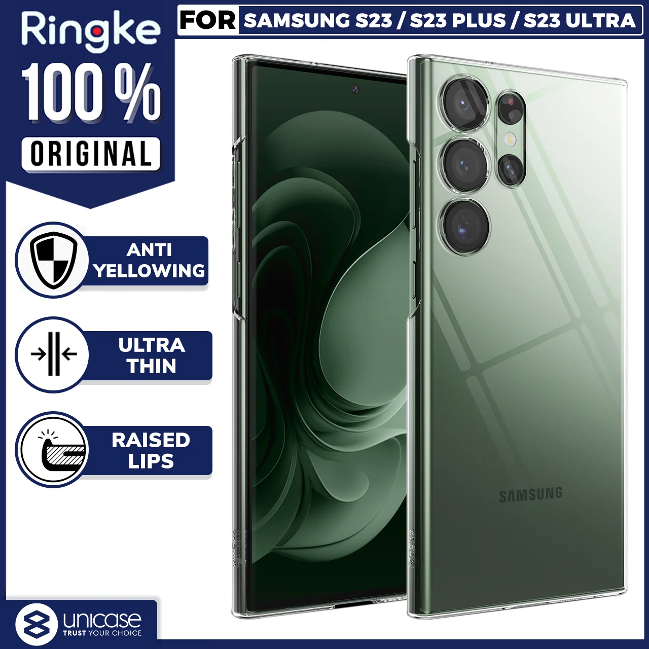 Case Samsung Galaxy S23 Ultra Plus Ringke Slim Hard Thin Cover Casing