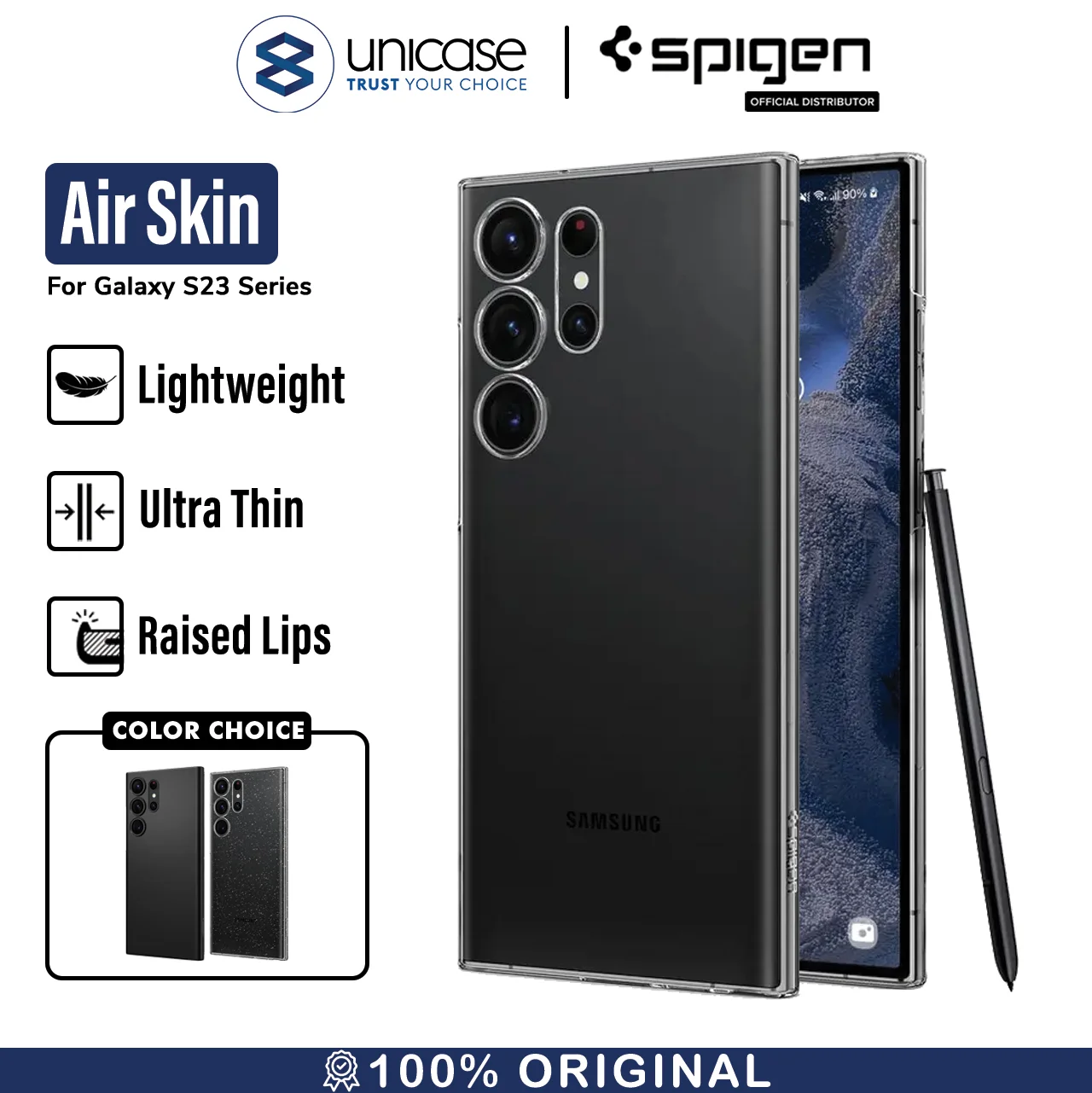 Case Samsung Galaxy S23 Ultra Plus Spigen Air Skin Thin Slim Casing