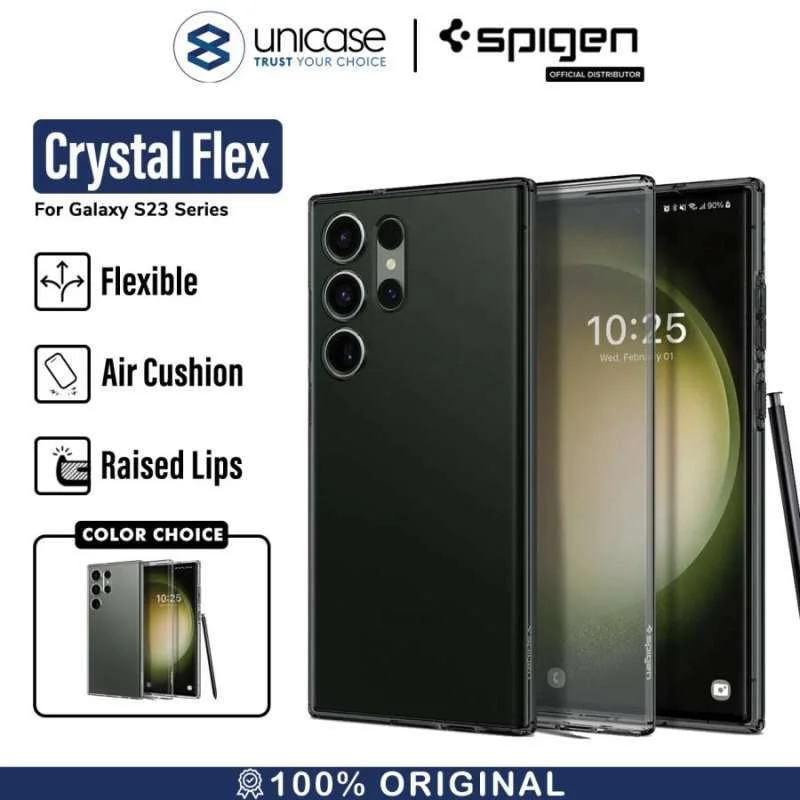 Case Samsung Galaxy S23 Ultra Plus Spigen Crystal Flex Clear Casing