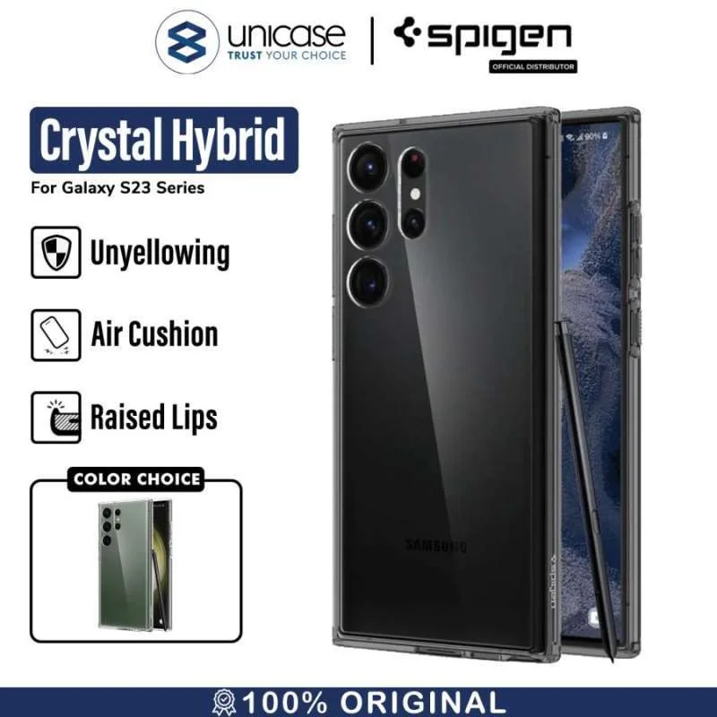 Case Samsung Galaxy S23 Ultra Plus Spigen Crystal Hybrid Clear Casing