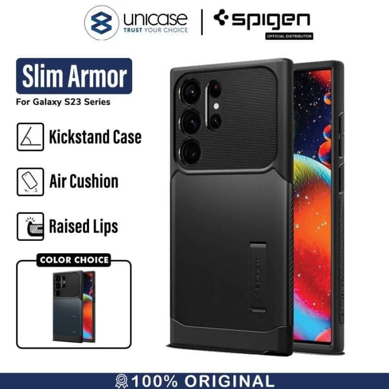 Case Samsung Galaxy S23 Ultra Plus Spigen Slim Armor Stand Shockproof