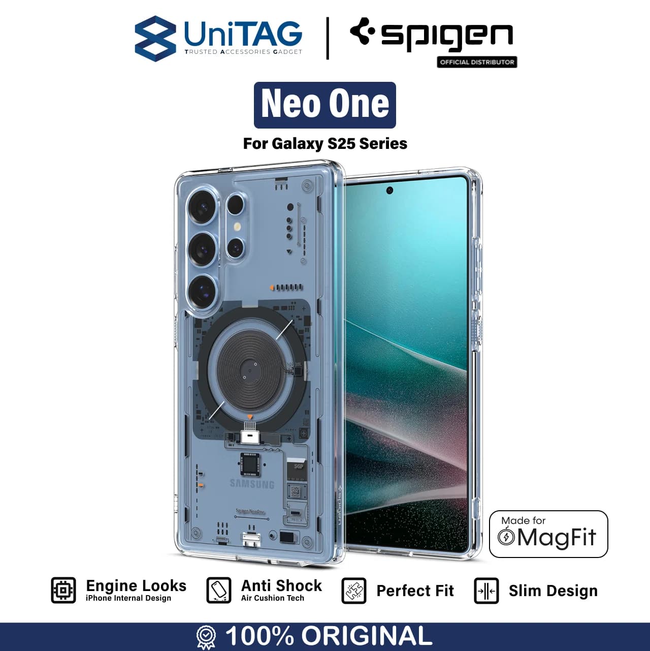 Case Samsung Galaxy S25 Ultra Plus Spigen Ultra Hybrid Neo One Magnetic MagFit Anti Crack Casing