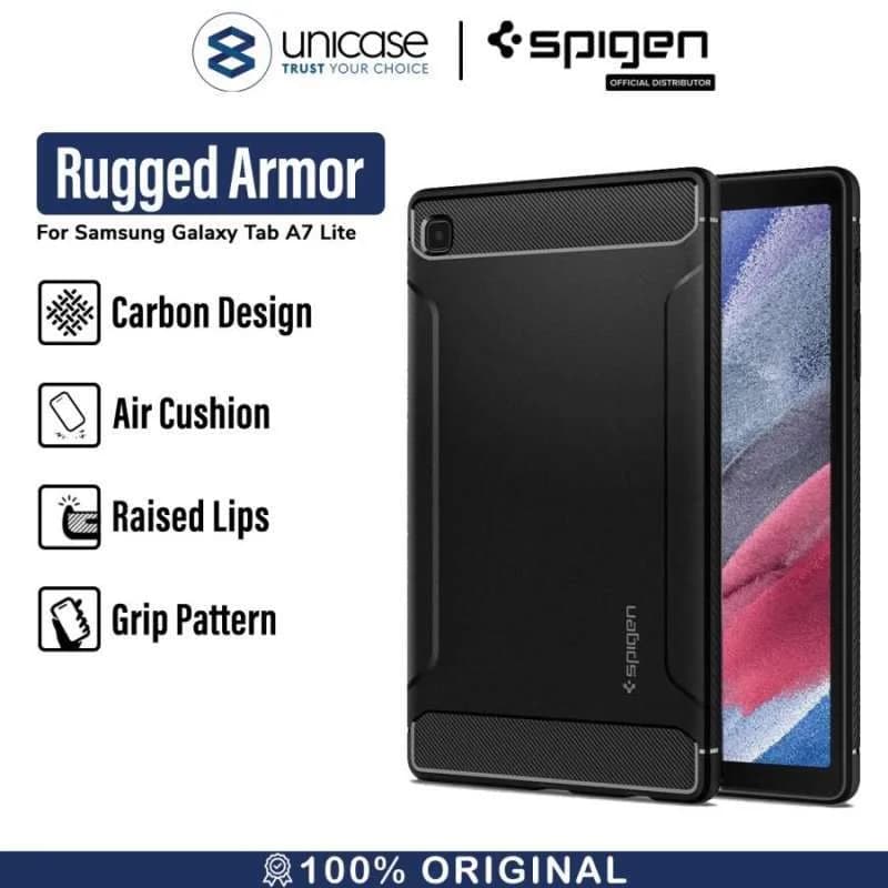 Case Samsung Galaxy Tab A7 Lite Spigen Rugged Armor Carbon TPU Casing