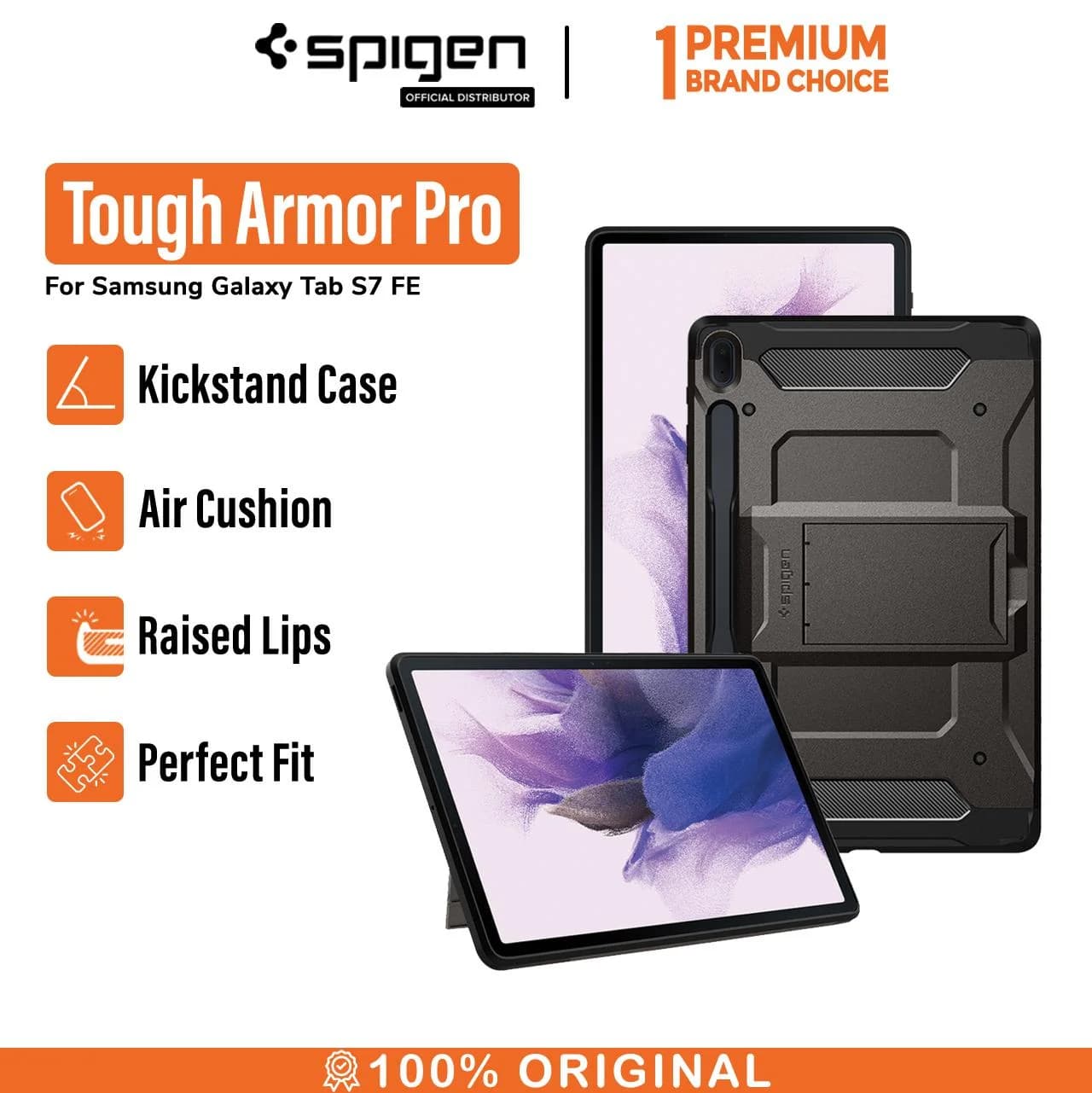 Case Samsung Galaxy Tab S7 FE 5G SPIGEN Tough Armor Pro Stand Casing