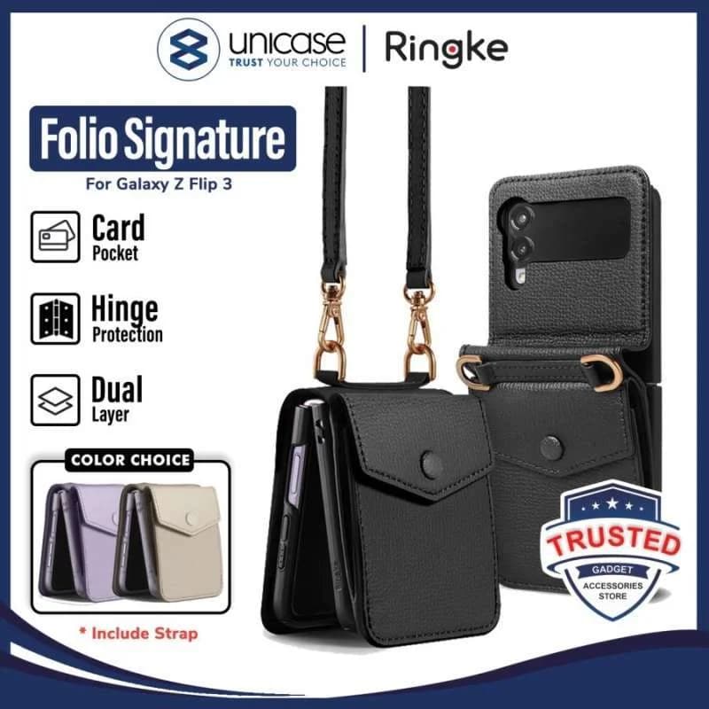 Case Samsung Galaxy Z Flip 3 Ringke Folio Signature Card Slot Leather