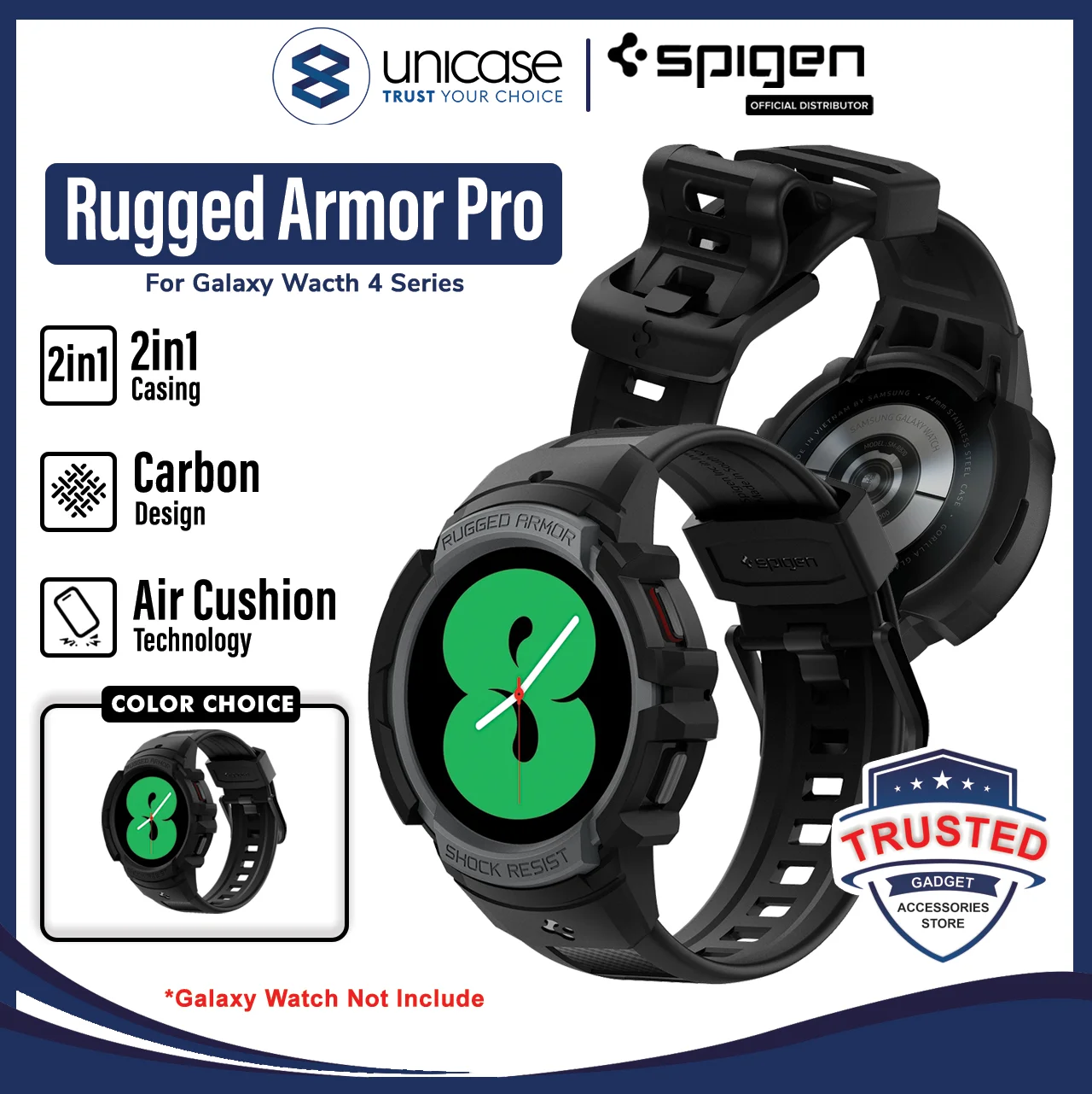 Case Strap Samsung Galaxy Watch 4 44mm / 40mm Spigen Rugged Armor Pro