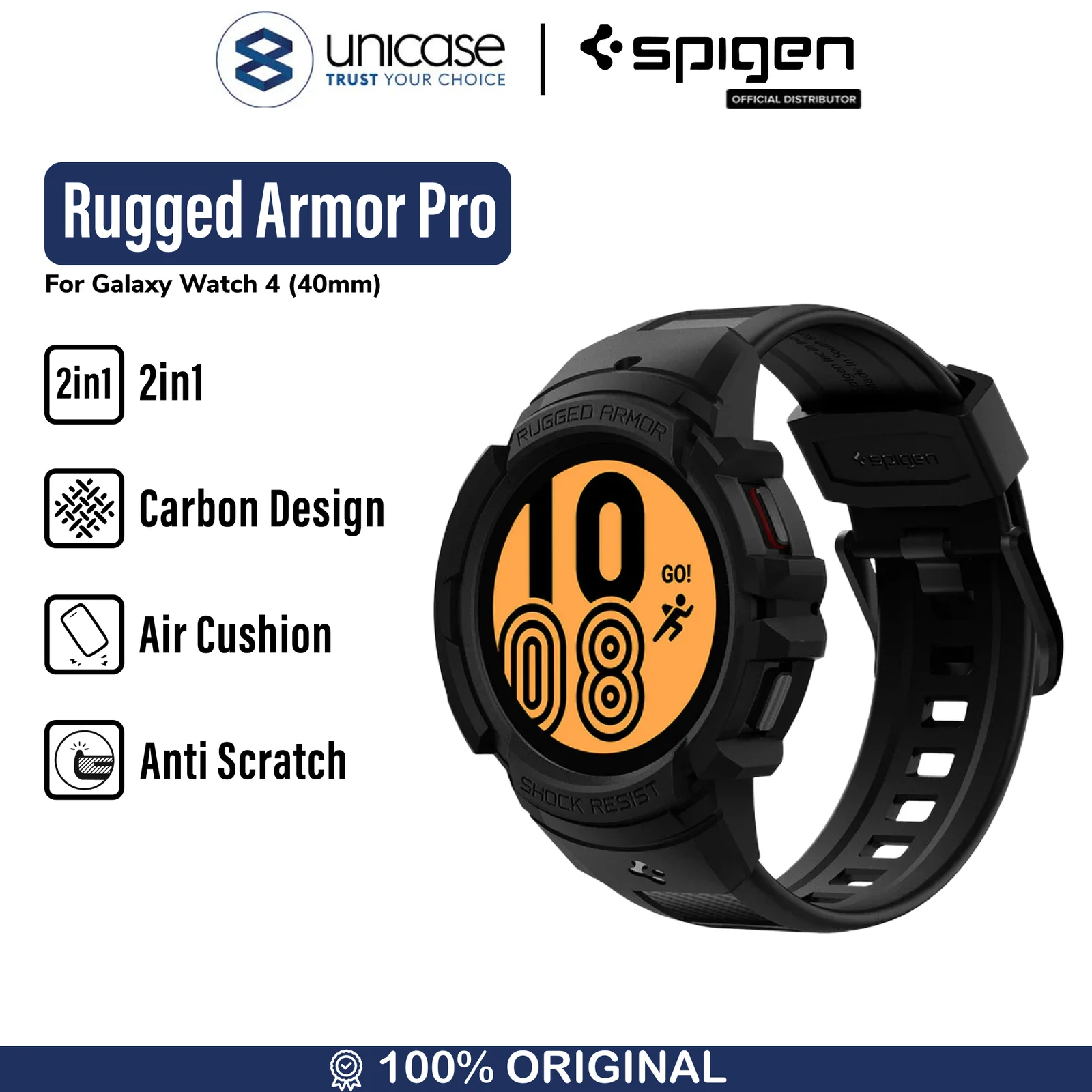 Case Strap Samsung Galaxy Watch 4 44mm / 40mm Spigen Rugged Armor Pro