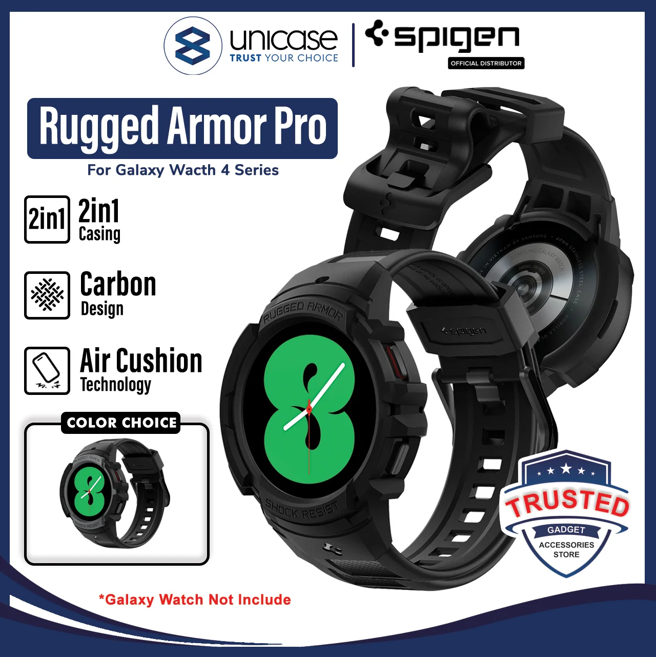 Case Strap Samsung Galaxy Watch 4 44mm / 40mm Spigen Rugged Armor Pro