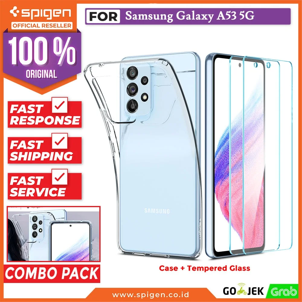 Case Tempered Glass Samsung Galaxy A53 / A73 Spigen Crystal Pack Clear