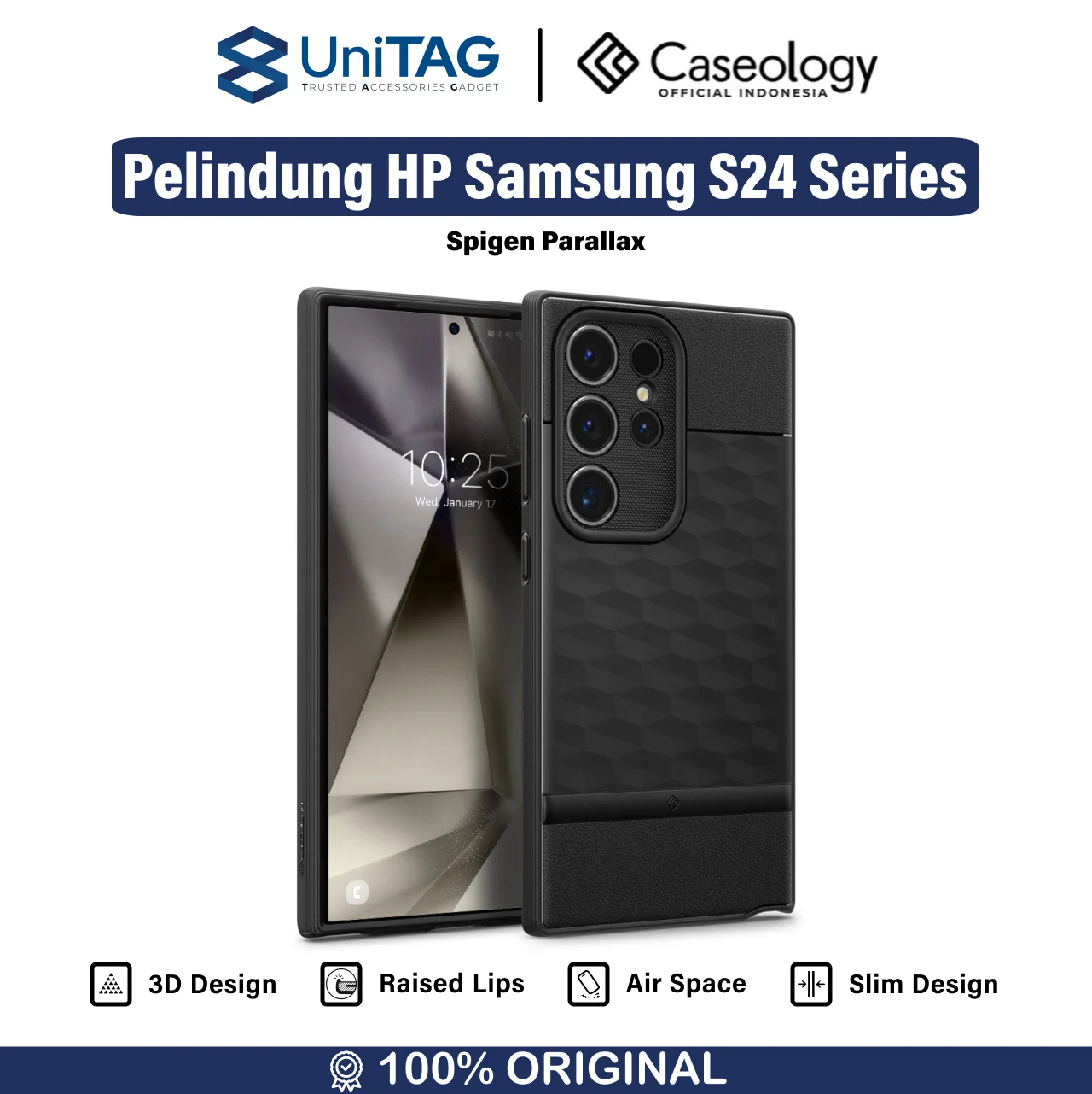 Caseology Galaxy S24 Plus Case Parallax - Matte Black ACS07339-1
